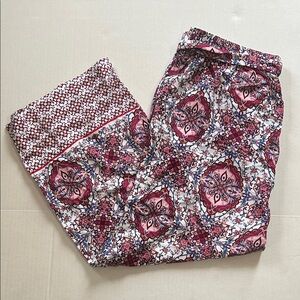 NWT LOFT multicolor tie waist wide leg pants size medium